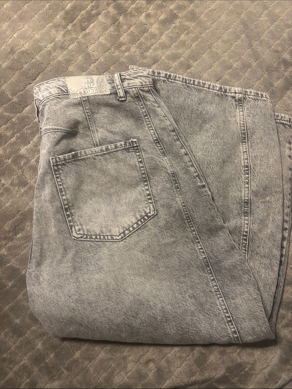 Free People-We The Free Light Gray Barrel Jeans